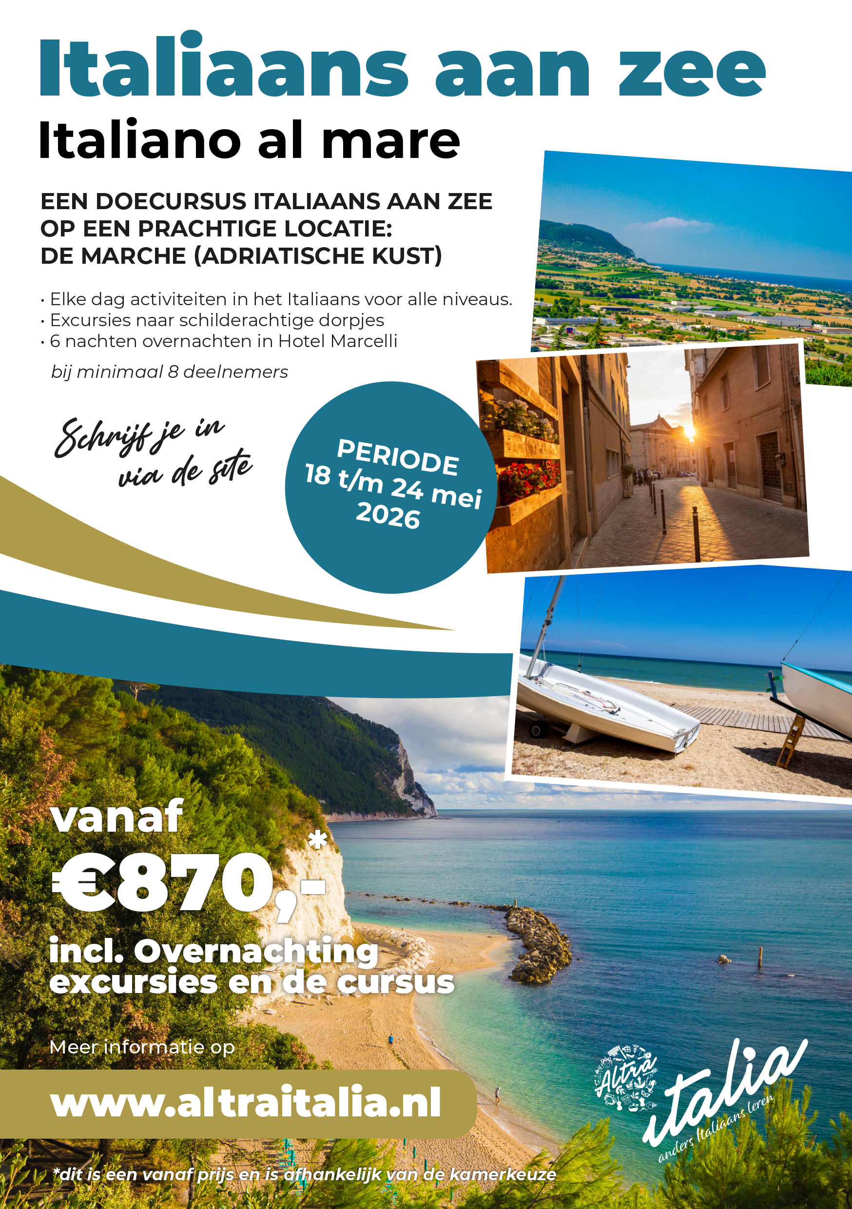 Flyer Italiaans aan zee 2026